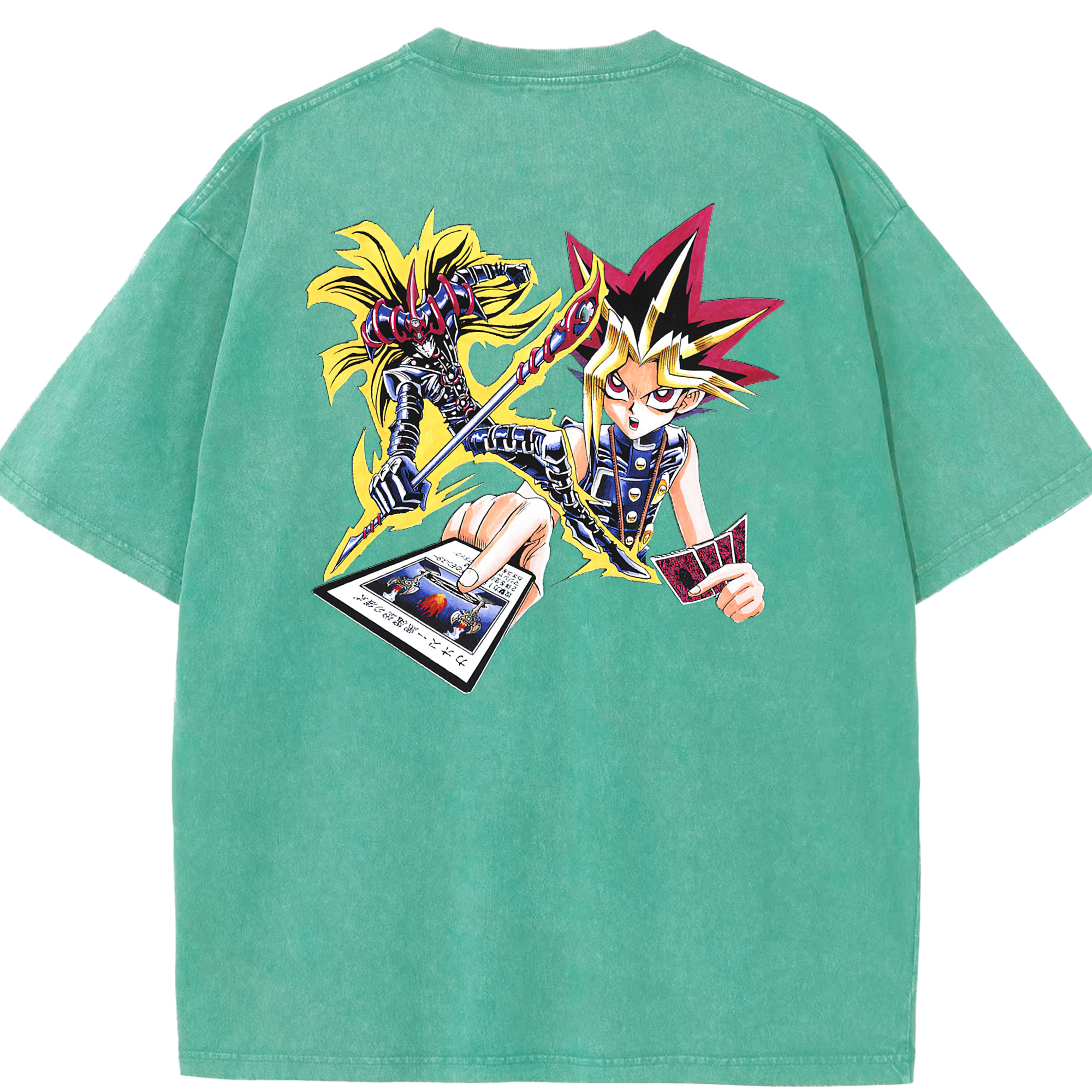 （画像用） 遊☆戯☆王 Yu-Gi-Oh! 綿100% ヴィンテージ風 半袖Tシャツ（背面プリント）